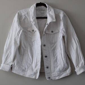 Pilcro and the Letterpress White Denim Jacket